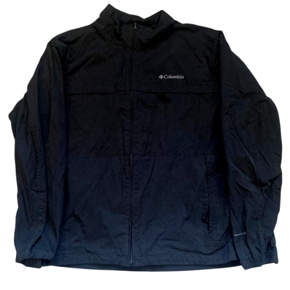 Columbia Omni-Shield Men's XL Black Full Zip Windbreaker Jacket